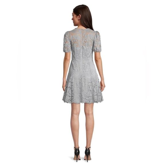 Vince Camuto Short Sleeve Lace Fit and Flare Dress - Picture 2 of 10